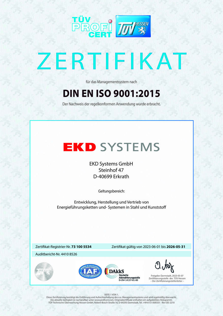 Сертификат EKD Systems GmbH, на немецком